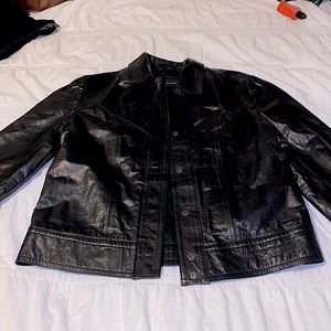Banana Republic Black Leather Jacket size Small